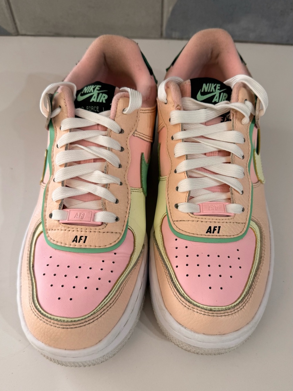 Nike Air Force 1 Shadow Pastel Pink & Peach Sneakers 8.5 - Picture 9 of 9
